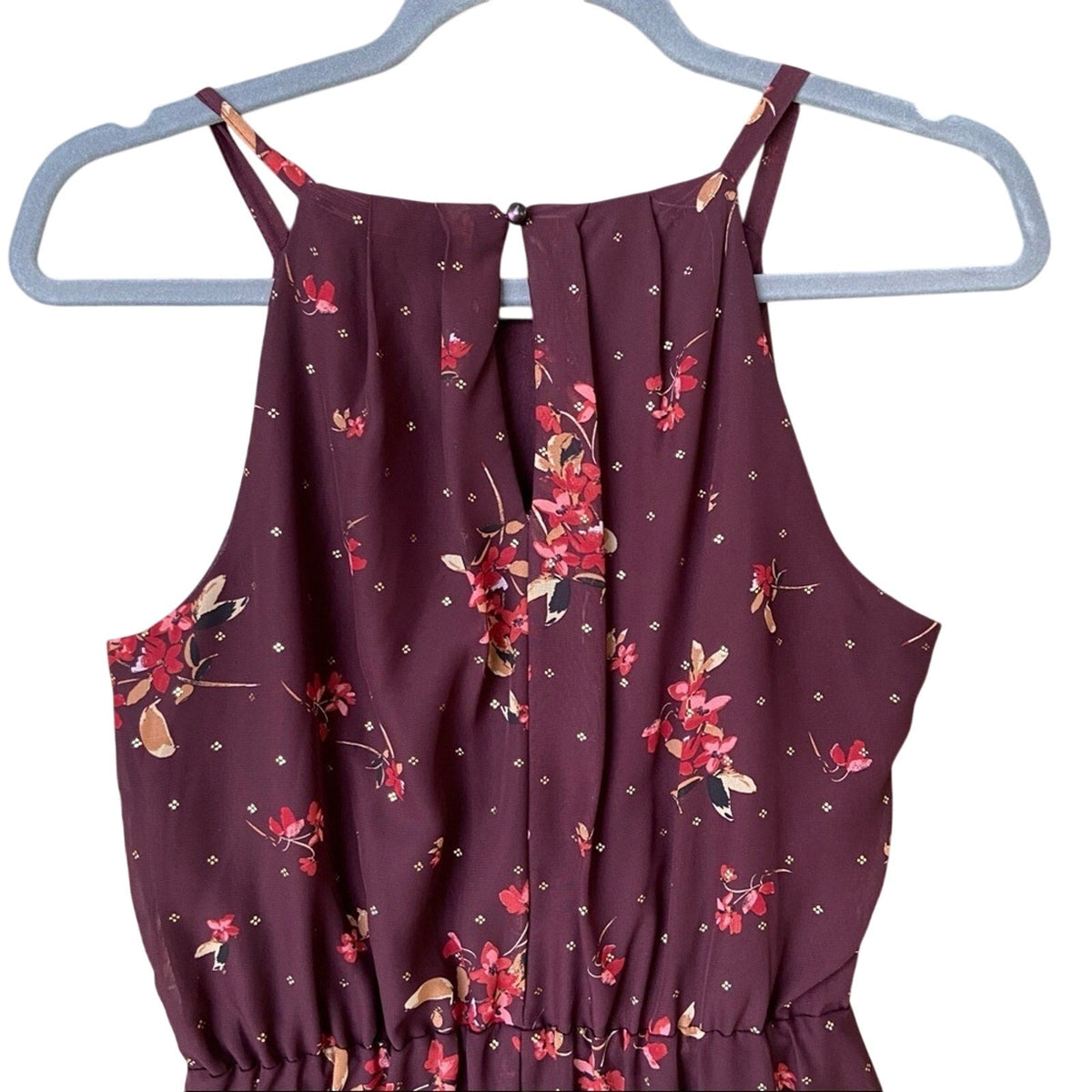 Maurices Womens Small 100% Polyester Purple Floral Sleeveless Fit n Flare Dress