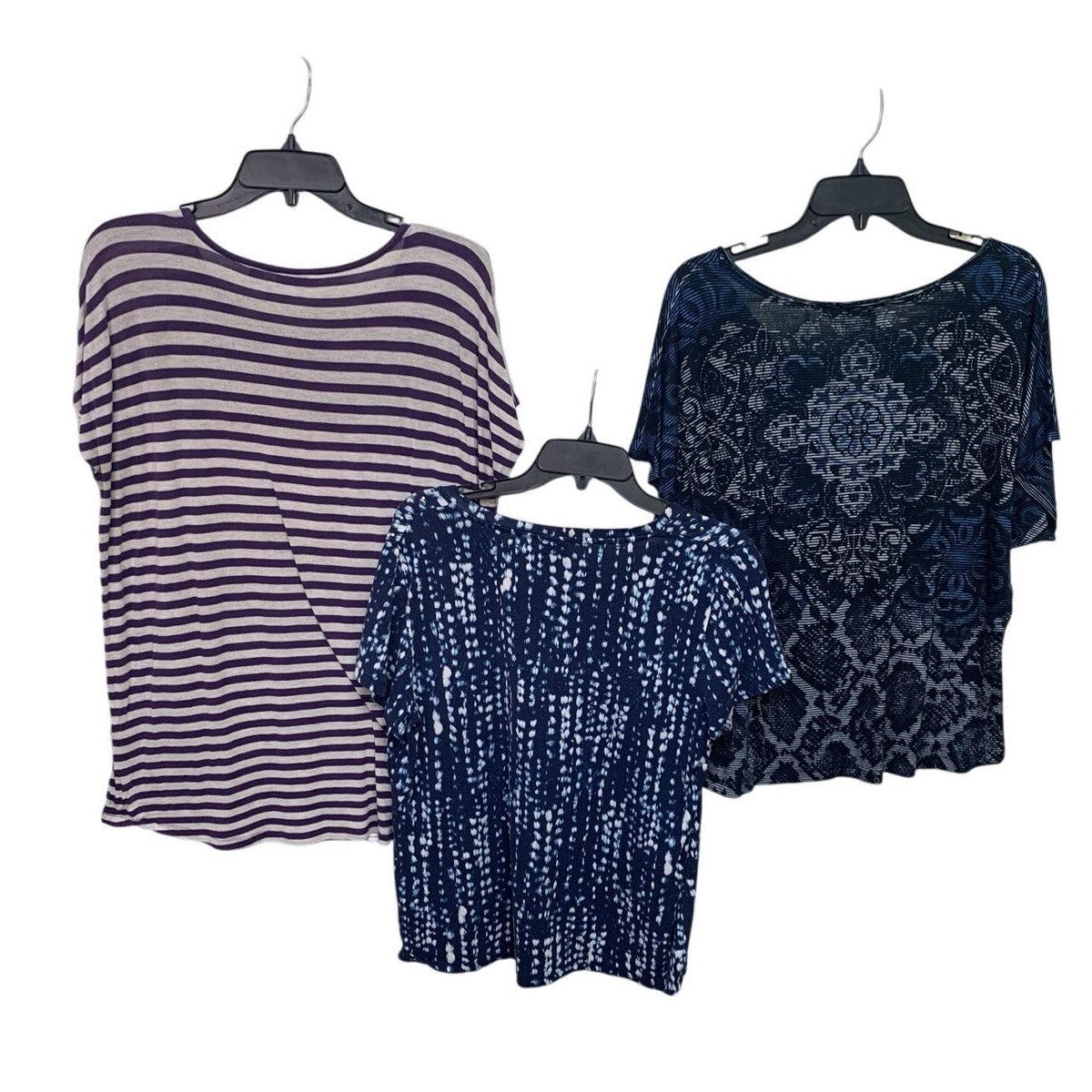 Lot of 3 Rafaella New York & Co BLEU Womens Large Rhinestone Tee Shirts