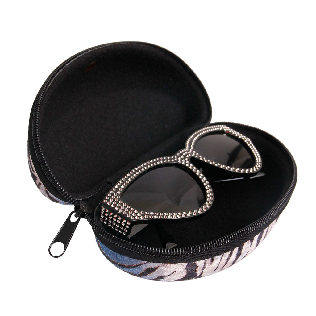Sunglass Case Blue Tiger Stripe Fur Stylish Accessory