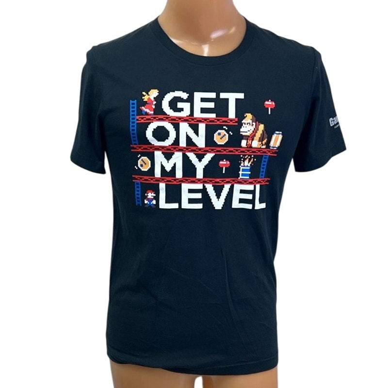 GameStop Mens Medium Black Get On My Level Short Sleeve Crew Neck Tee Shirt
