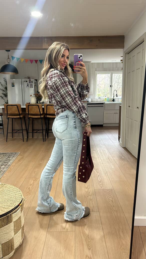 Keep Up Flare Acid/Dark Wash Jeans