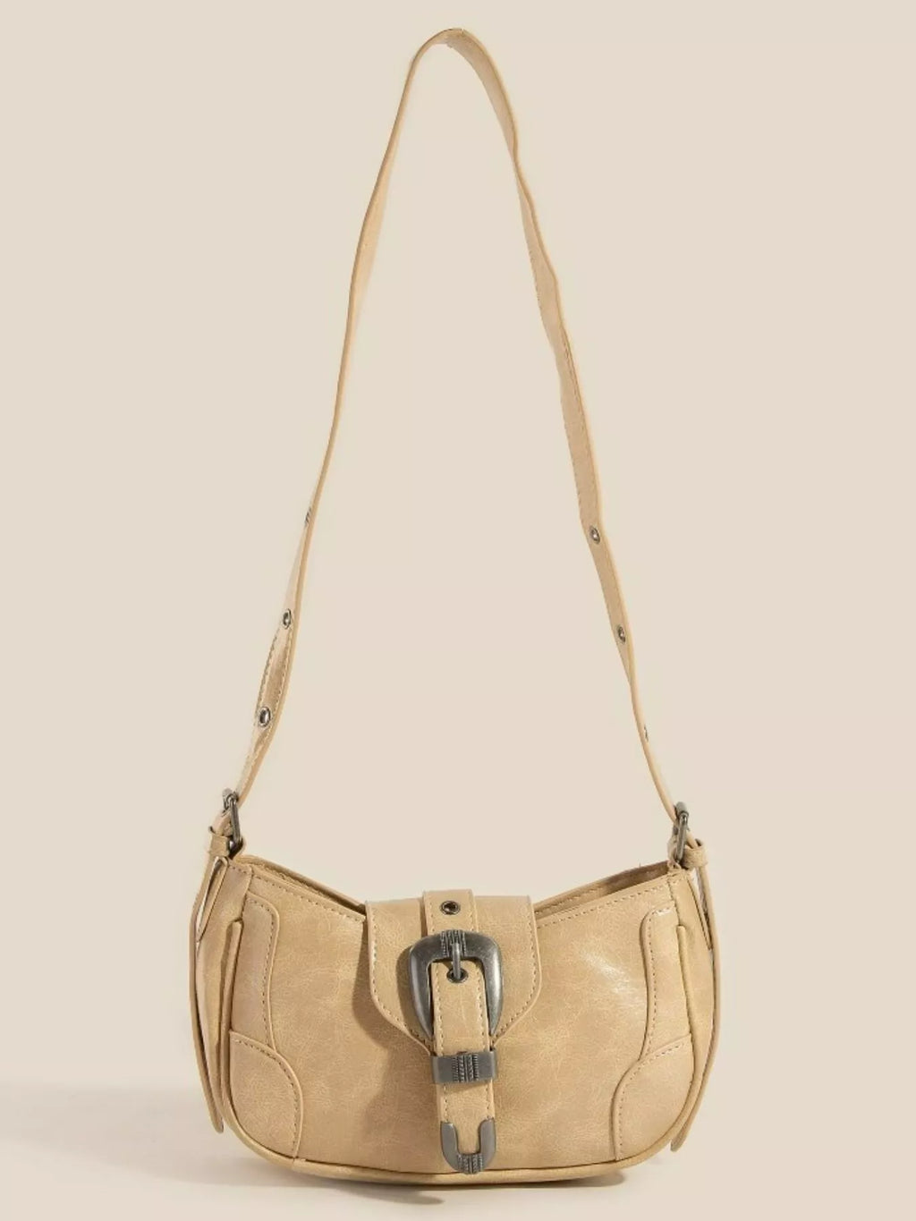Western Buckle Accent Multi Panel Shoulder Bag