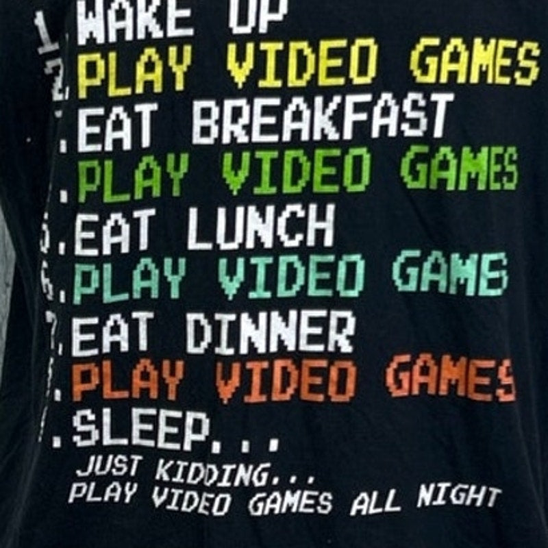My Perfect Day List Mens XL Gaming 100% Cotton Short Sleeve Crew Neck Tee Shirt