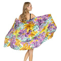 Fashion Scarf Long Purple Watercolor Floral Stylish Accessory