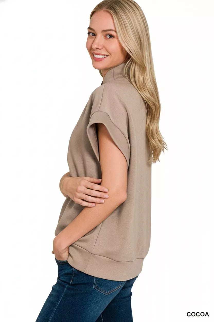 Scuba High Neck Half Zip Top