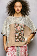 Floral Patchwork Lace Accent Blouse