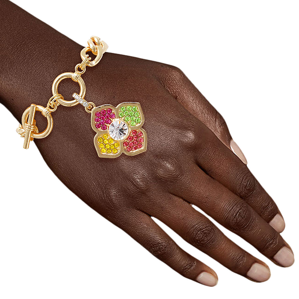 Flower Bracelet Rainbow Elegance Stylish Statement Jewelry Accessory