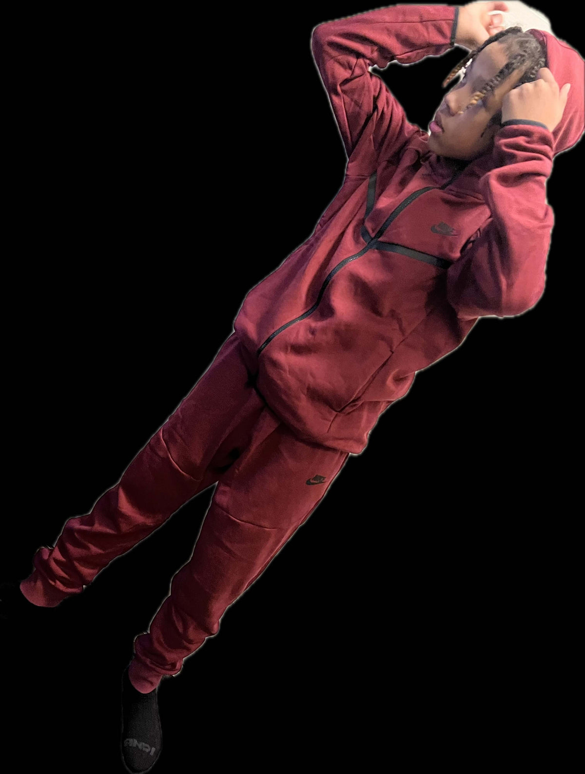 Men’s Tech Lightweight Fleece Sweatsuit, Hoodie Jogger Set, Street Luxe Tracksuit