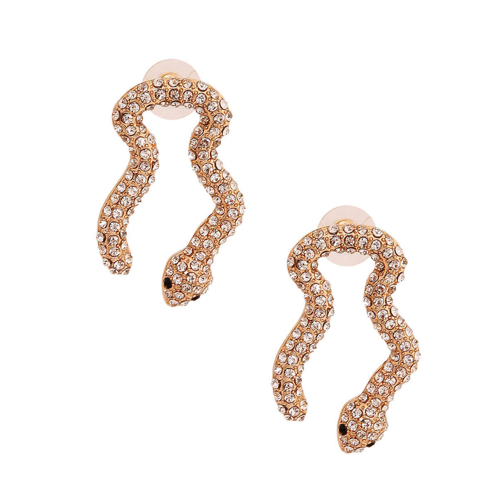 Snake Pave Gold Earrings – Stylish Statement Jewelry