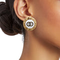 Earrings Gold Studded White Stylish Statement Jewelry