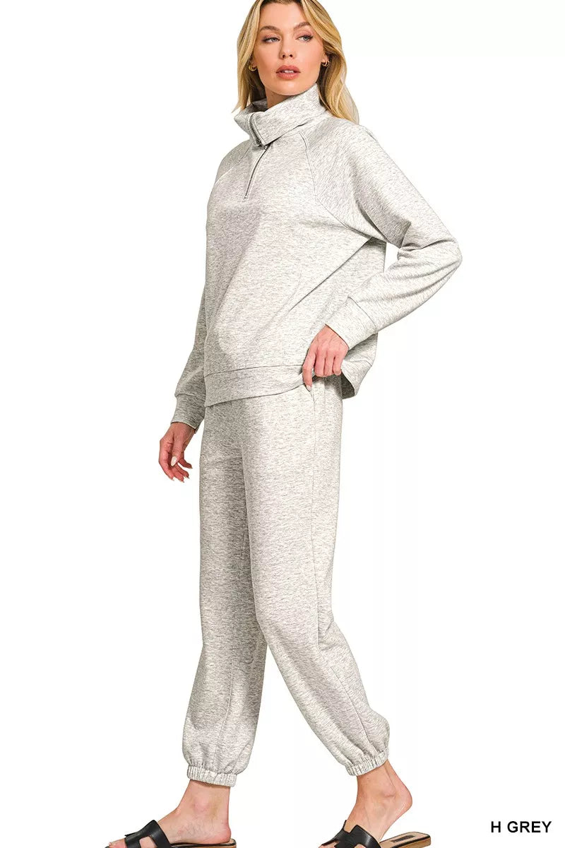 I am a Fashion Junky Scuba Half Zip Sweatshirts and Joggers Set