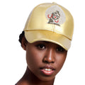 Statement Hat with Gold Rhinestone Afro Woman Design Stylish Accessory