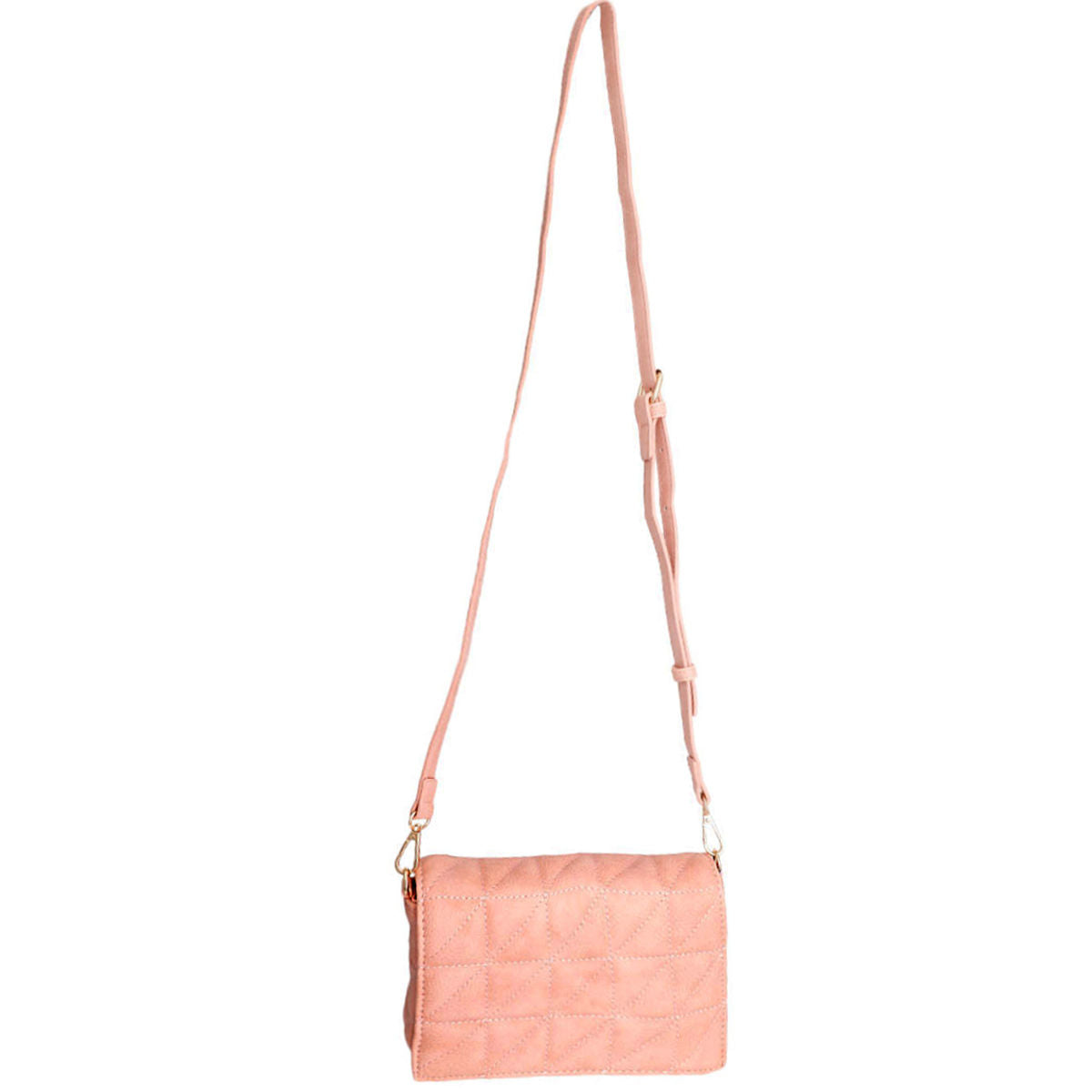 Quilted Boxy Crossbody Bag Blush Stylish Trendy Accessory