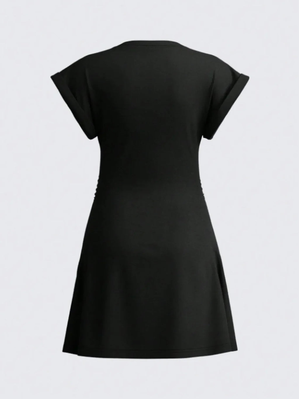 Round Neck Short Sleeve Mini Tee Dress