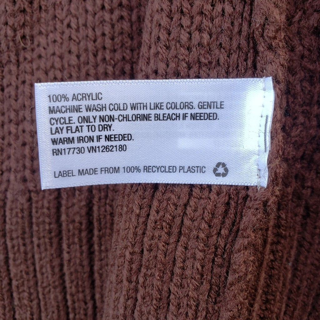 Merona Womens Medium Coffee Brown Open Front 100% Acrylic Knit Cardigan Sweater