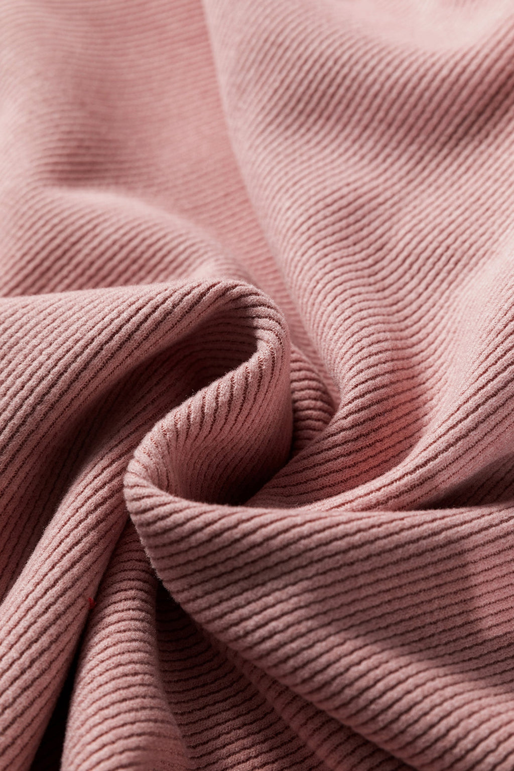 Rose Tan Lace Drawstring Pullover Hoodie and High Waist Pants Corduroy Suit