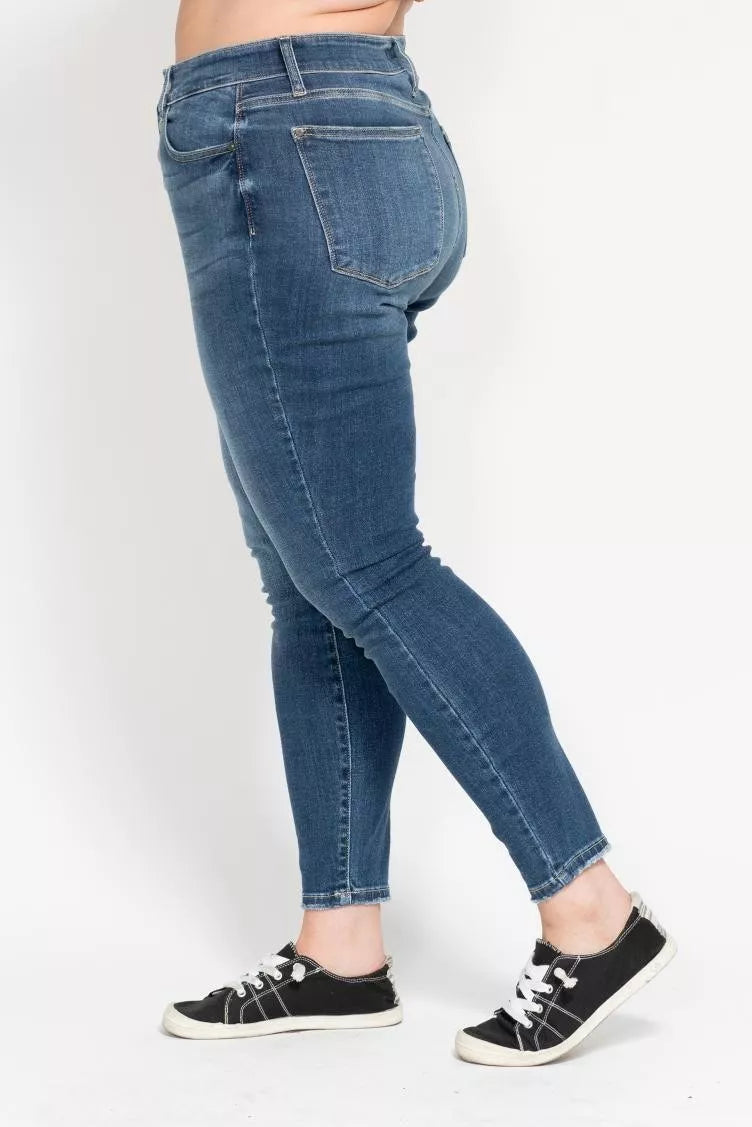 Full Size High Rise Button Fly Skinny Jeans Plus Size