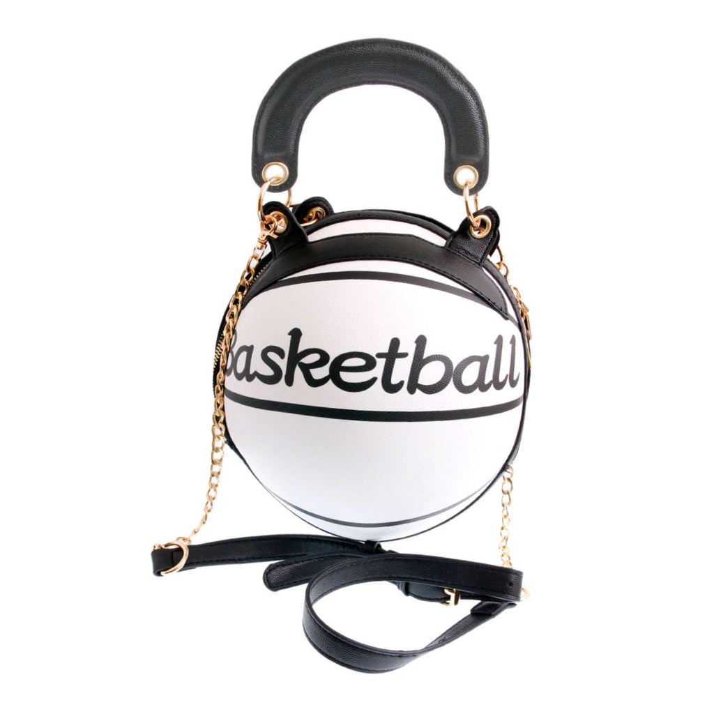 Fashion Handbag White Basketball Style 7.5 Inches Chic Accessory