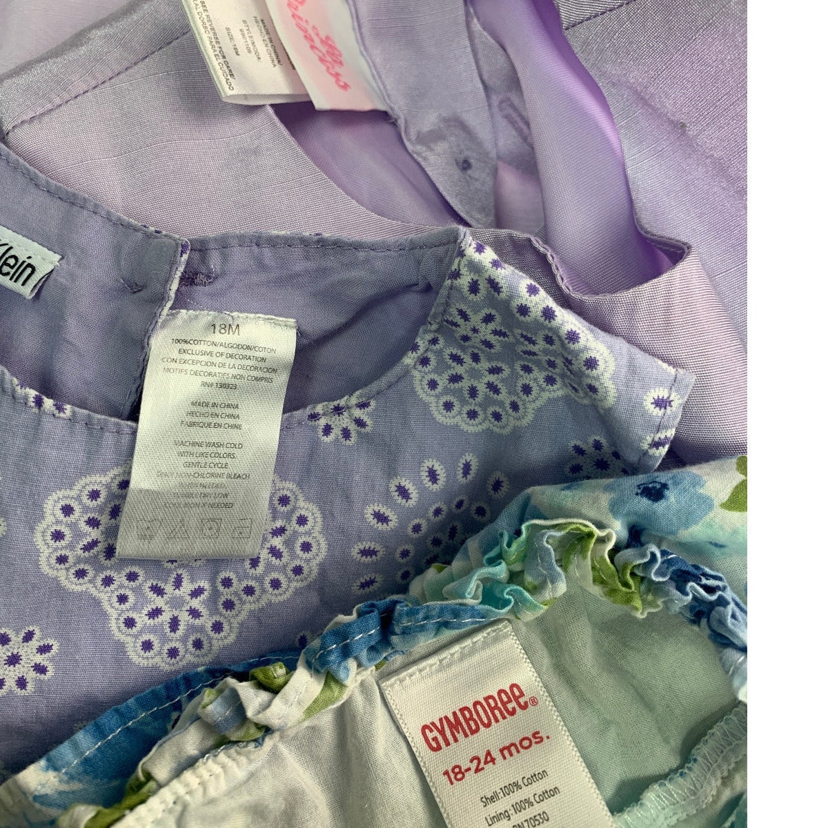 Lot of 3 Calvin Klein Gymboree Baby Girls 18 Mos Short Sleeve Floral Dresses