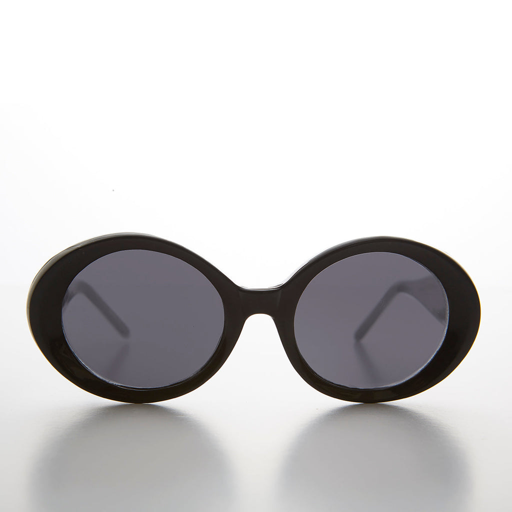 Thick Oval Mod Retro Women's Sunglass - Abby