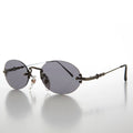 Oval Rimless Minimalistic Vintage Sunglasses - Alpha
