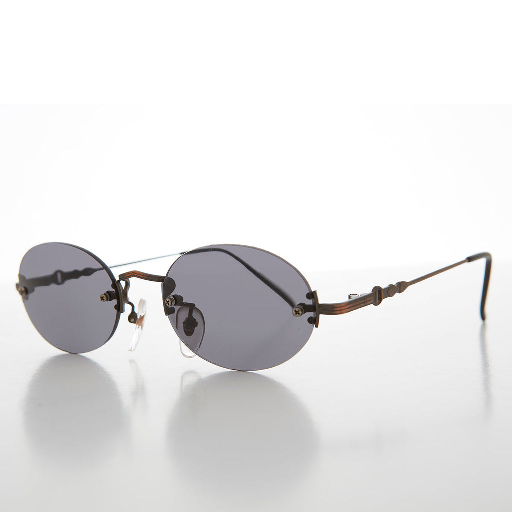 Oval Rimless Minimalistic Vintage Sunglasses - Alpha