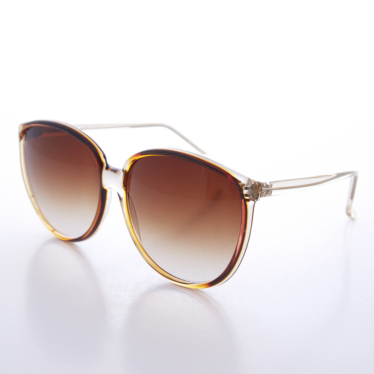 Round Large Women's 80s Vintage Sunglasses - April
