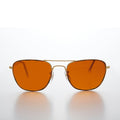 Small Square Amber Colored Lens Aviator - Areo