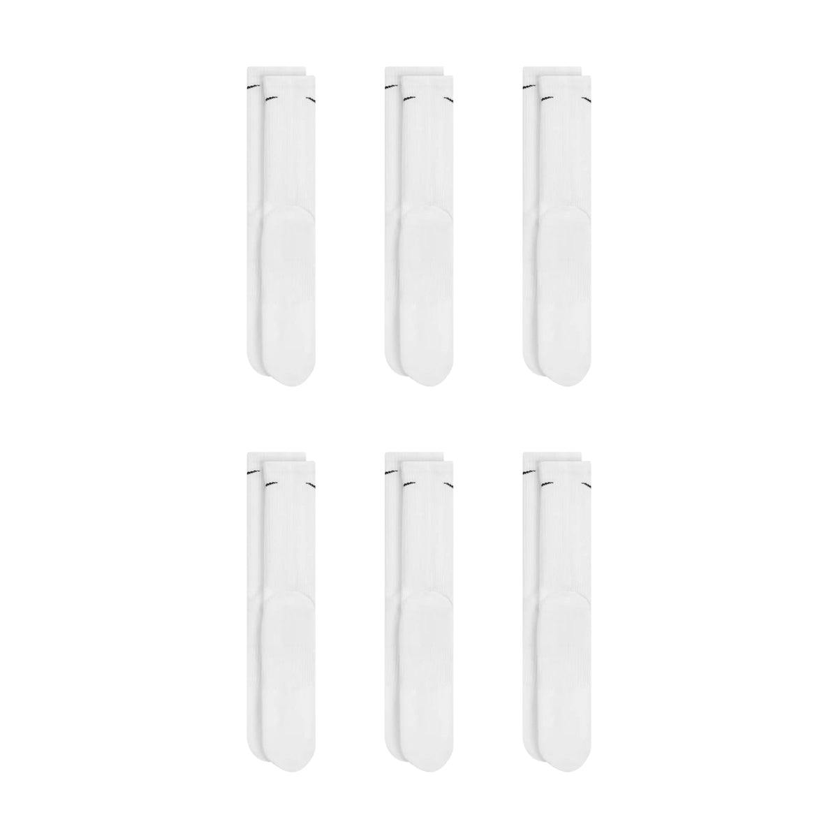 Nike Dri-Fit 6-Pack Cushioned Crew Socks - White