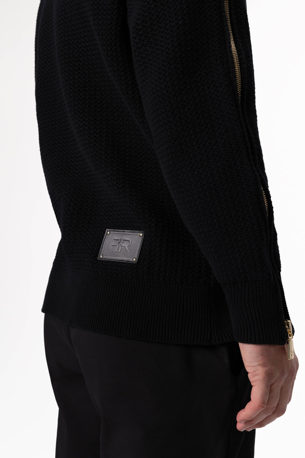 Black Luxe Zipped Turtleneck Sweater