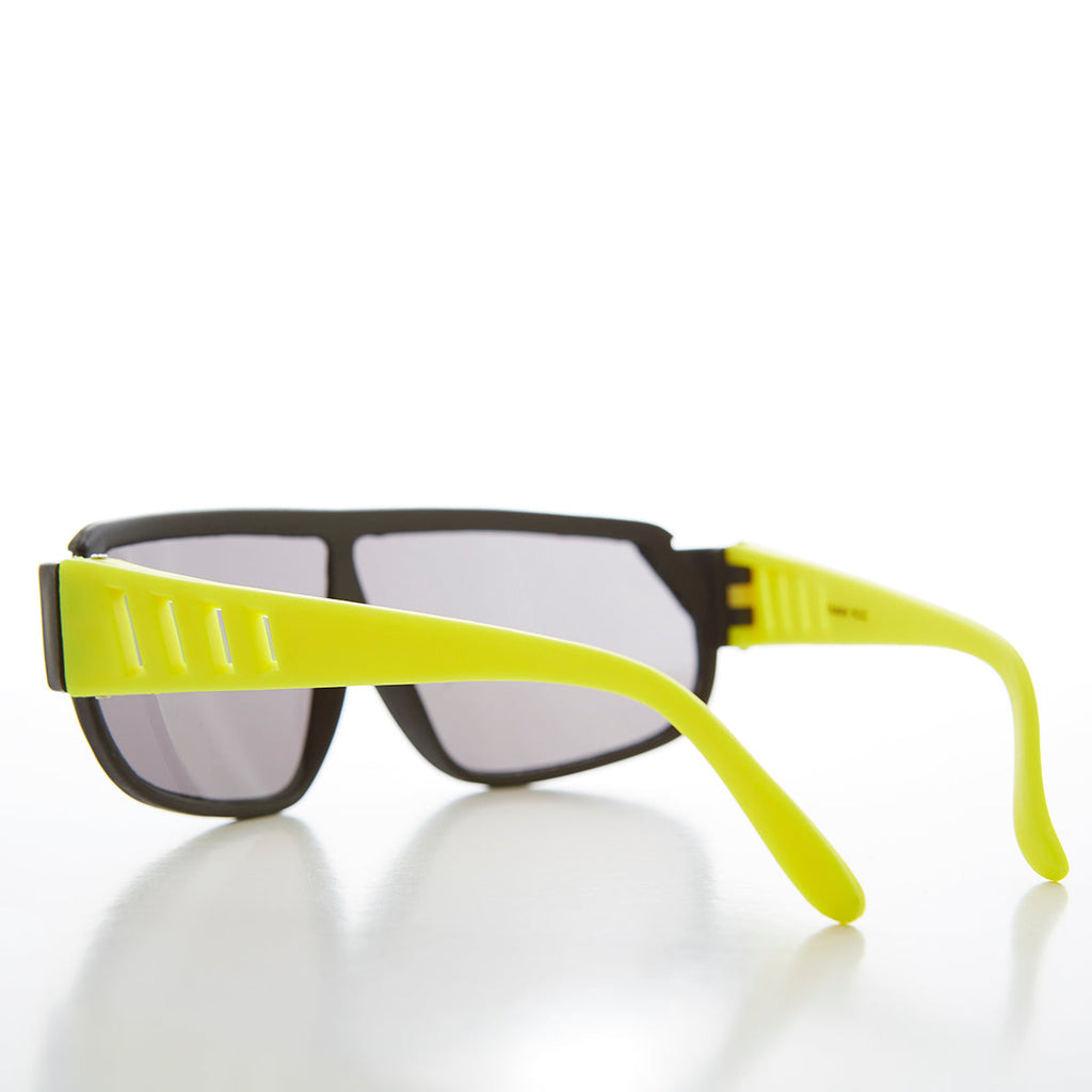 80s Neon Sports Shield Vintage Sunglass - Barney
