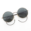 Round Vintage Sunglass with Cable Temples - Barton