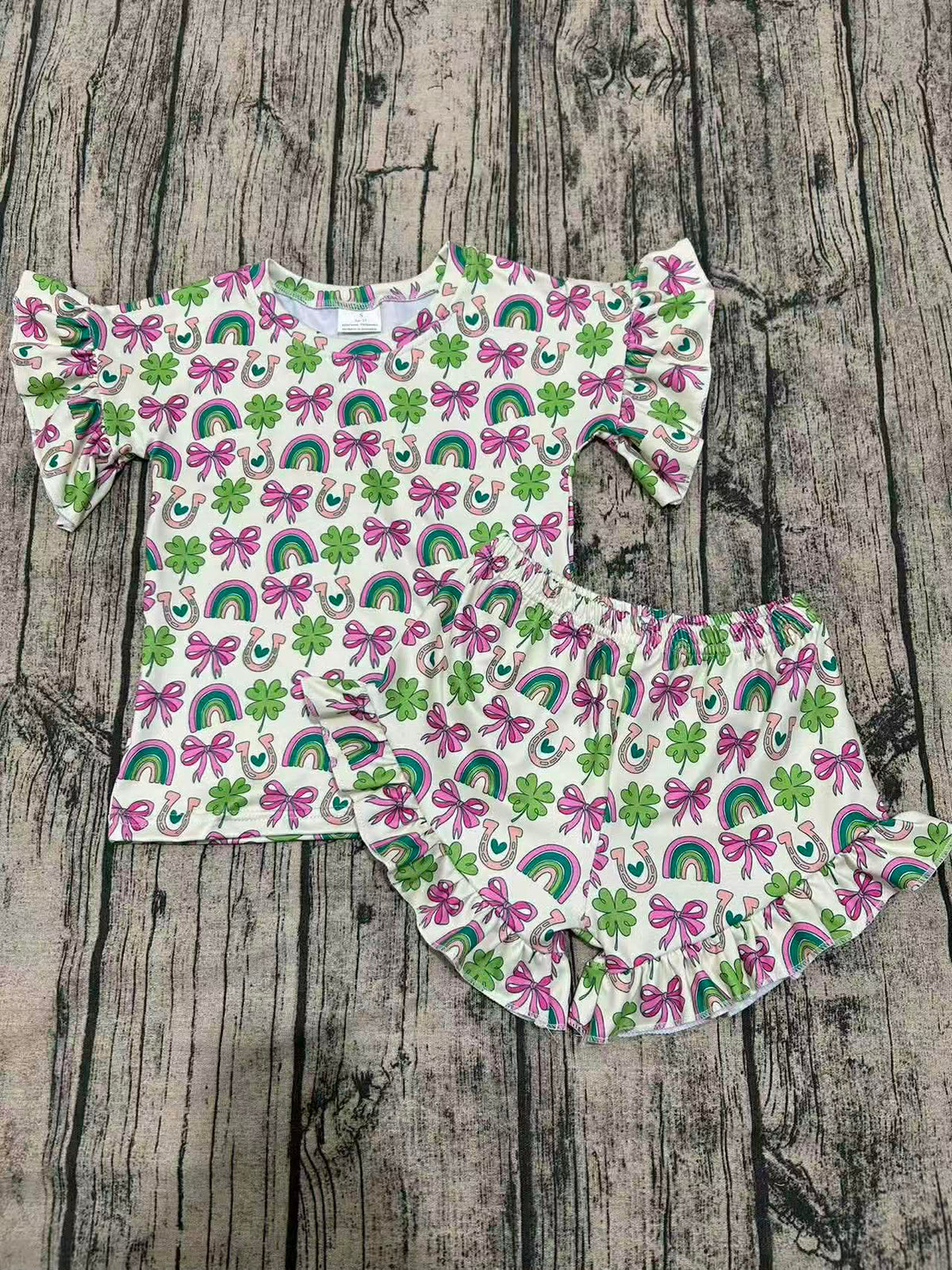 St Patty bows Ruffle set