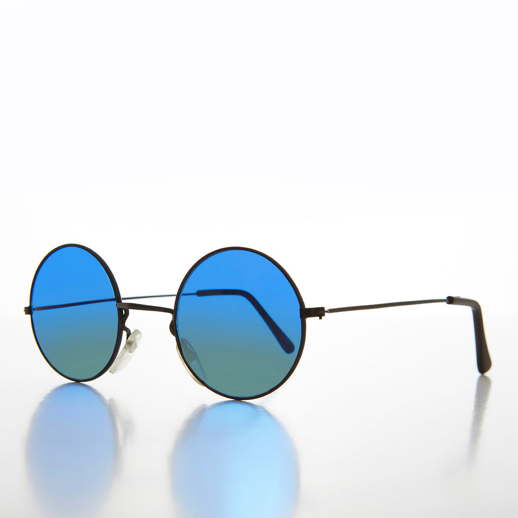 Round Ocean Lens Hippy Vintage Sunglasses - Agean
