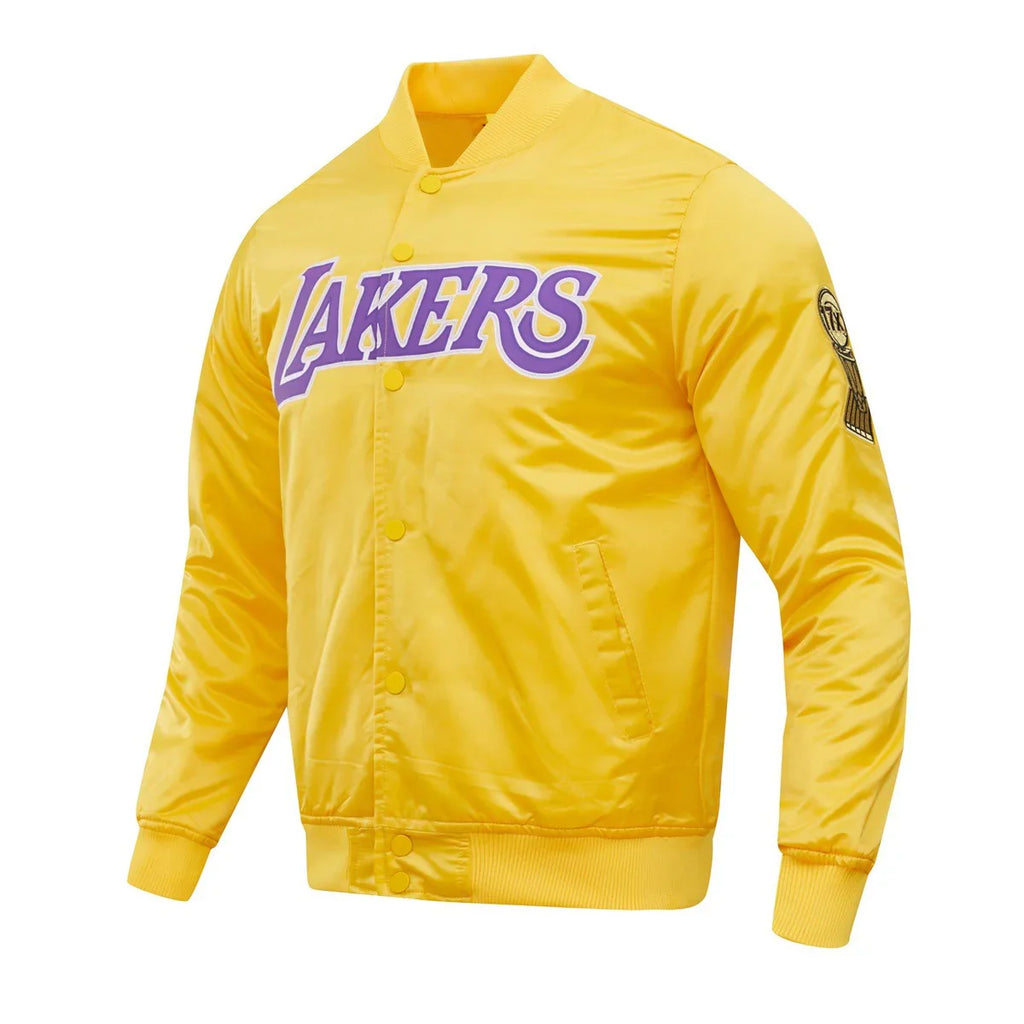 Pro Standard LA Lakers Big Logo Satin Jacket - Gold