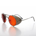 Red Lens Steampunk Sunglass with Folding Side Shields - Bram 7