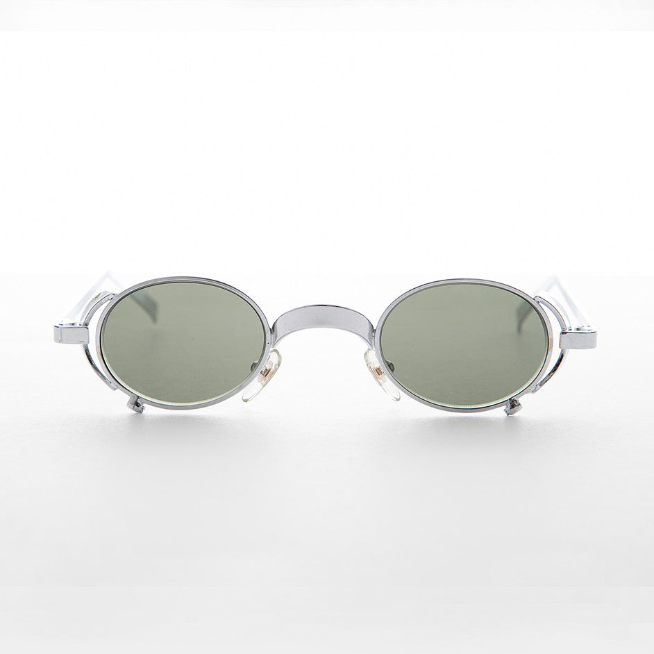 90s Oval Goth Steampunk Vintage Sunglass - Byron
