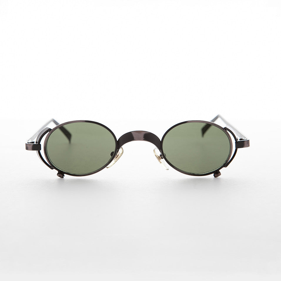 90s Oval Goth Steampunk Vintage Sunglass - Byron