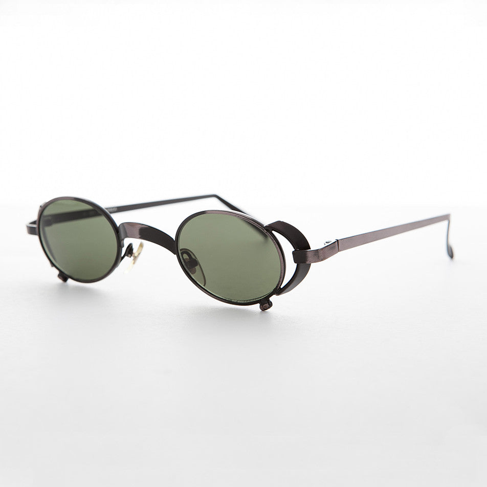90s Oval Goth Steampunk Vintage Sunglass - Byron