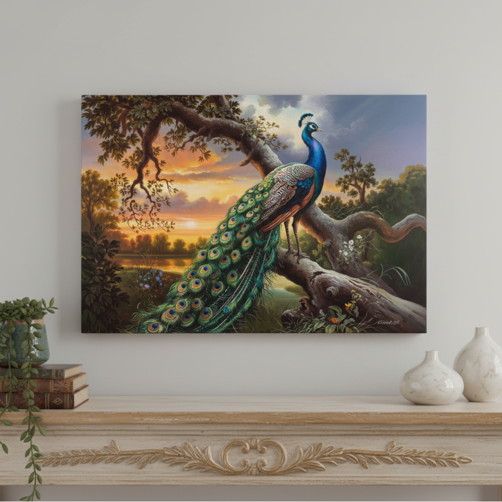 Beautiful Peacock canvas art print - a classic and elegant statement, Peacock art