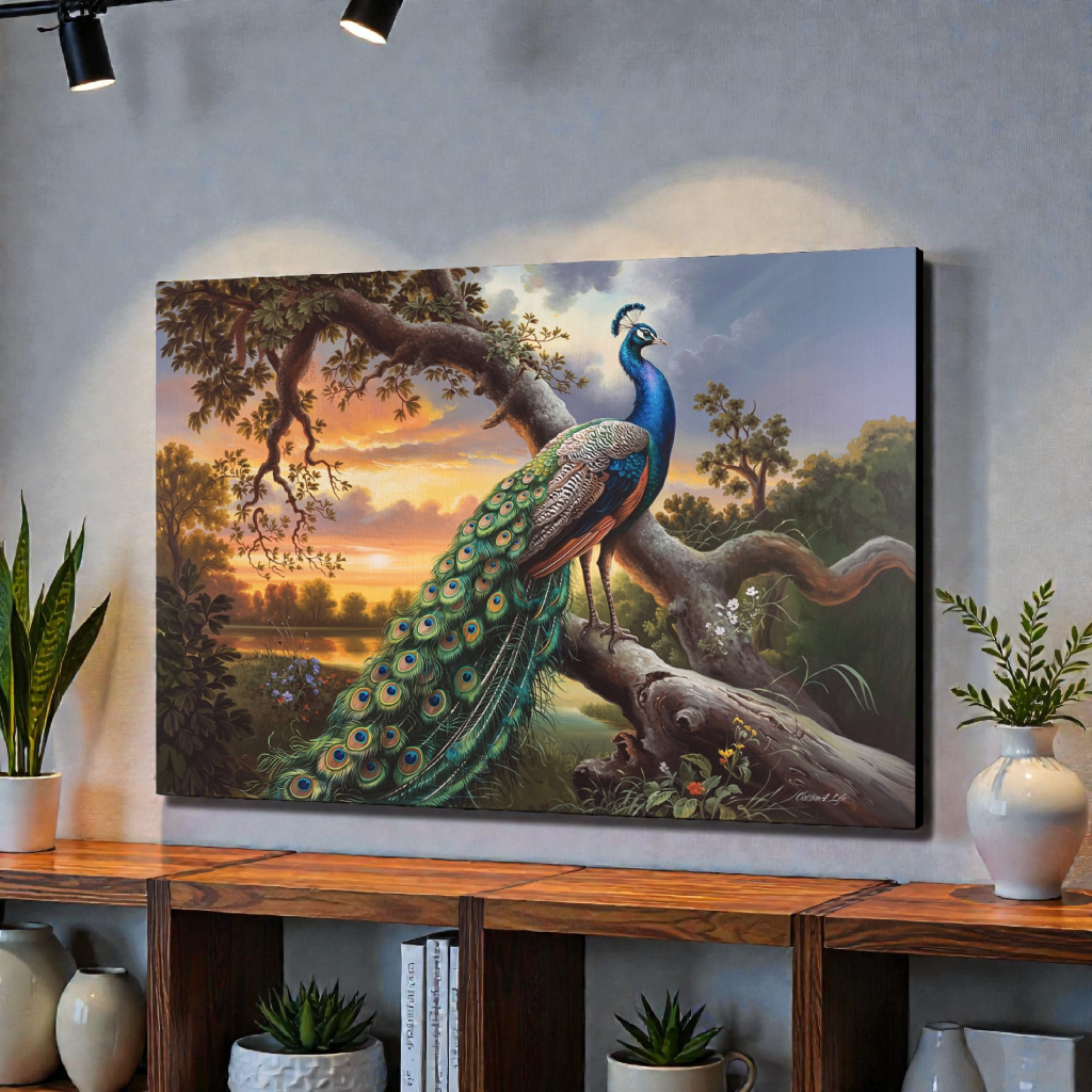 Beautiful Peacock canvas art print - a classic and elegant statement, Peacock art
