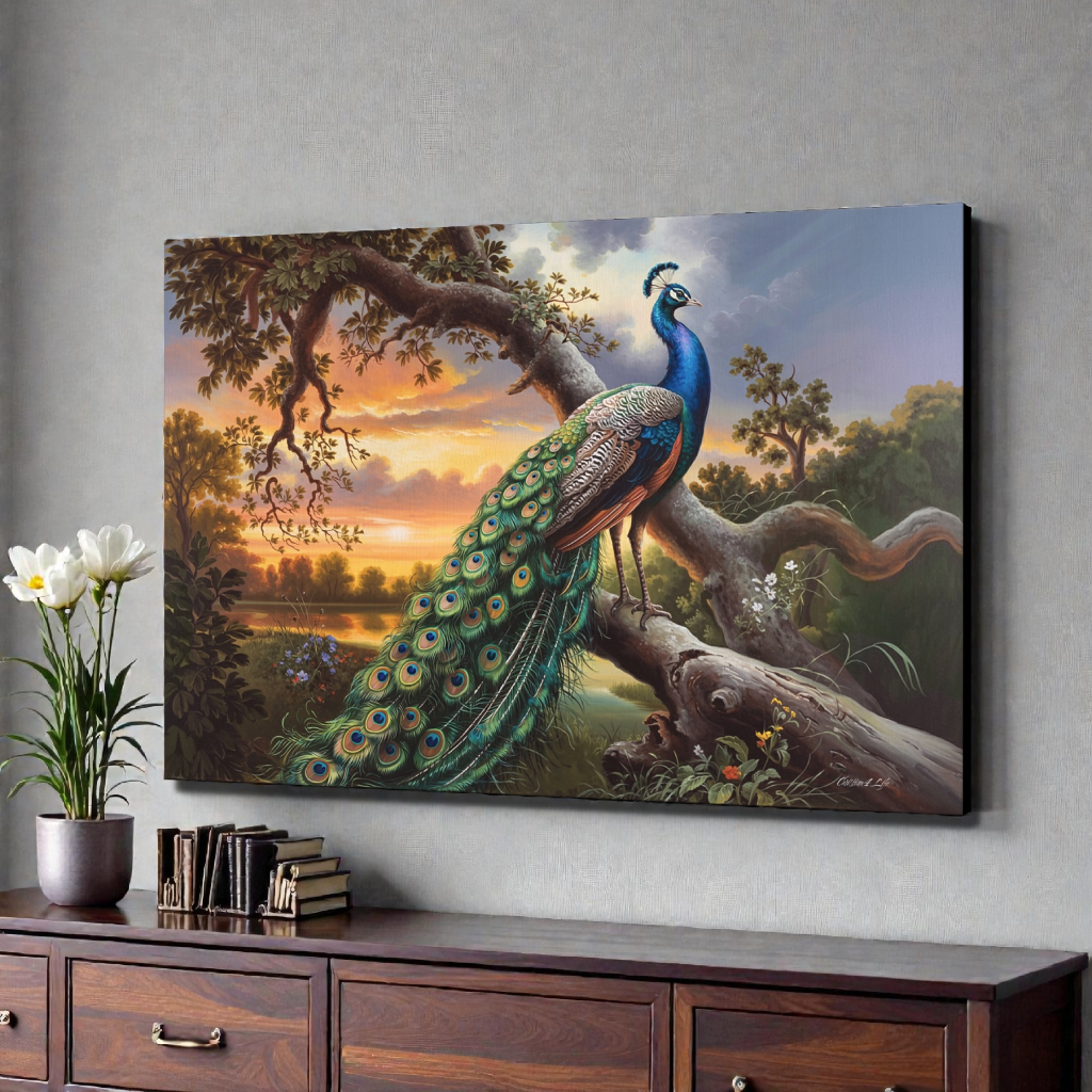 Beautiful Peacock canvas art print - a classic and elegant statement, Peacock art