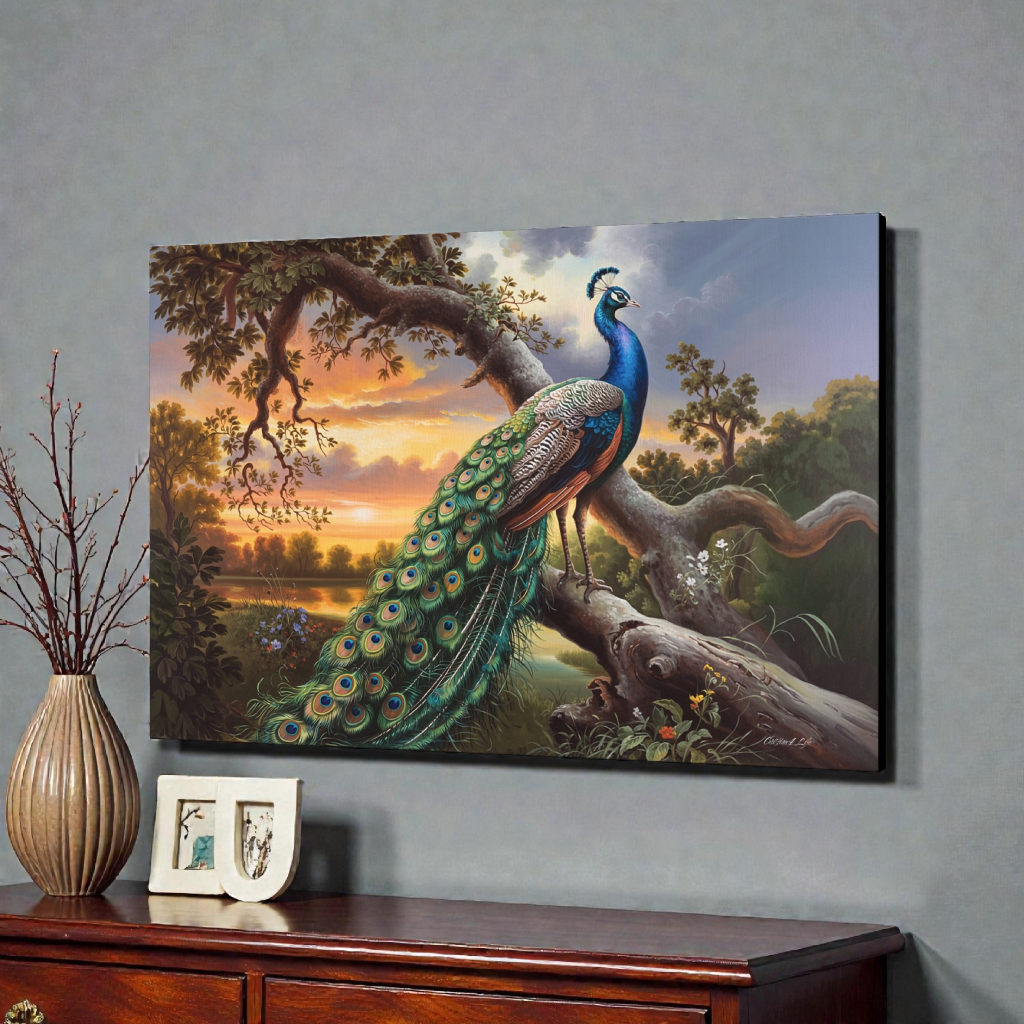 Beautiful Peacock canvas art print - a classic and elegant statement, Peacock art