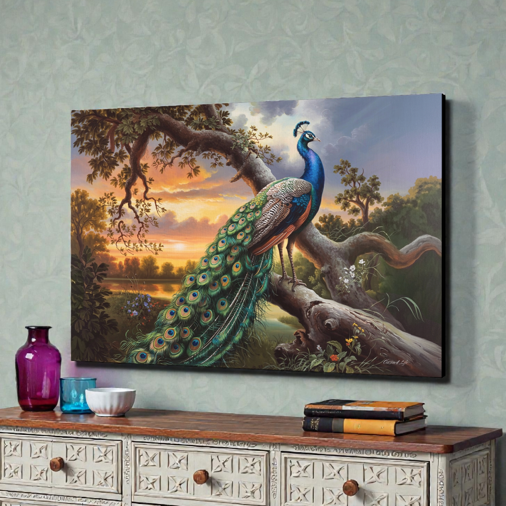 Beautiful Peacock canvas art print - a classic and elegant statement, Peacock art