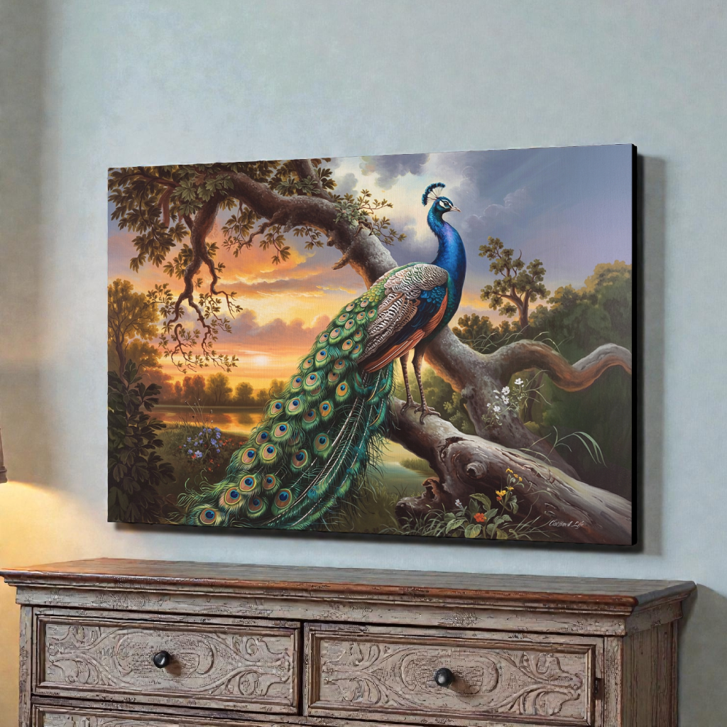 Beautiful Peacock canvas art print - a classic and elegant statement, Peacock art