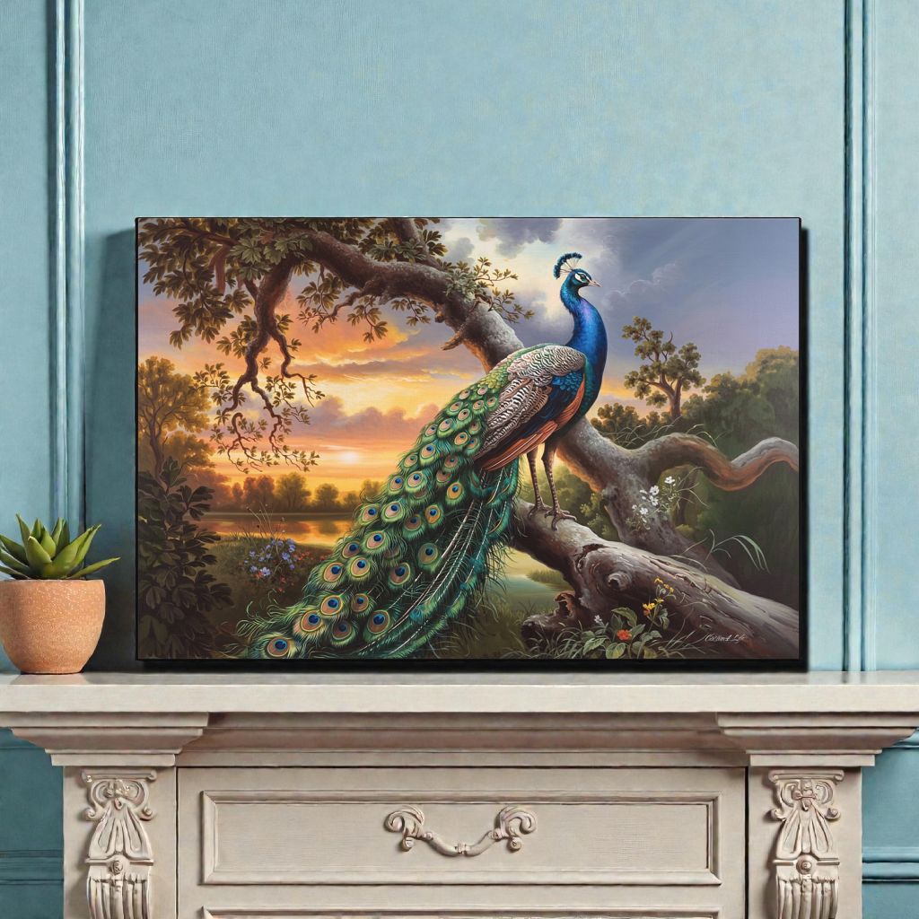 Beautiful Peacock canvas art print - a classic and elegant statement, Peacock art