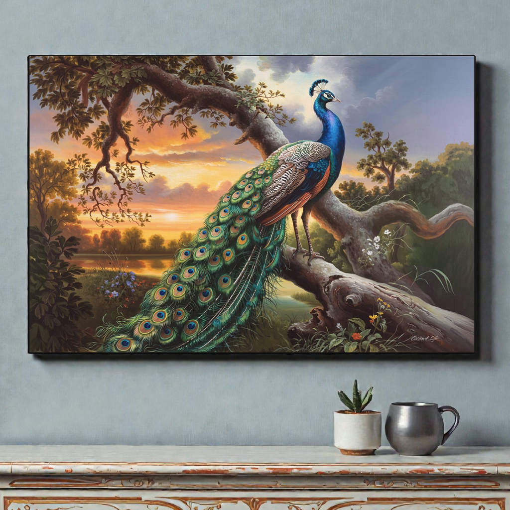 Beautiful Peacock canvas art print - a classic and elegant statement, Peacock art