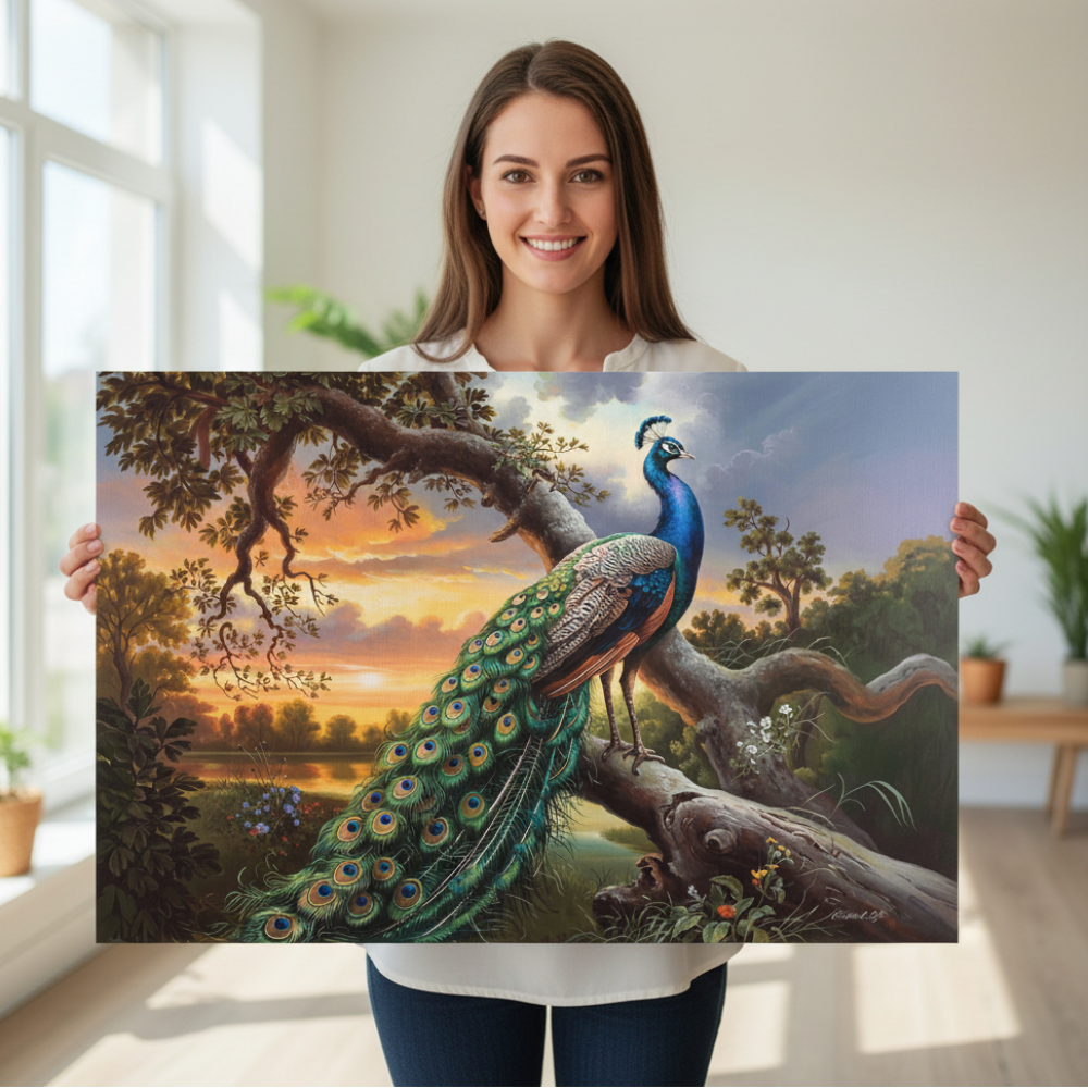Beautiful Peacock canvas art print - a classic and elegant statement, Peacock art