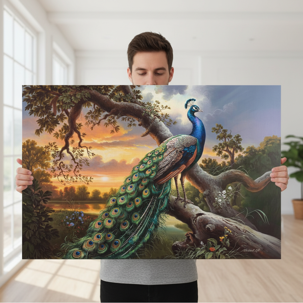 Beautiful Peacock canvas art print - a classic and elegant statement, Peacock art