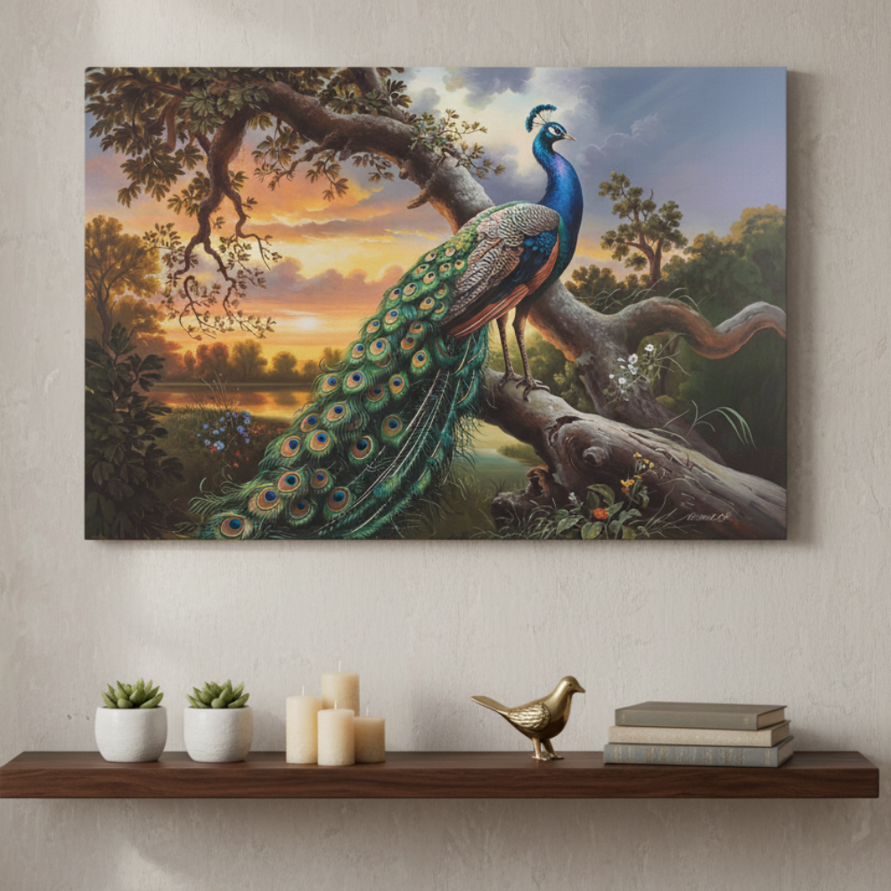 Beautiful Peacock canvas art print - a classic and elegant statement, Peacock art